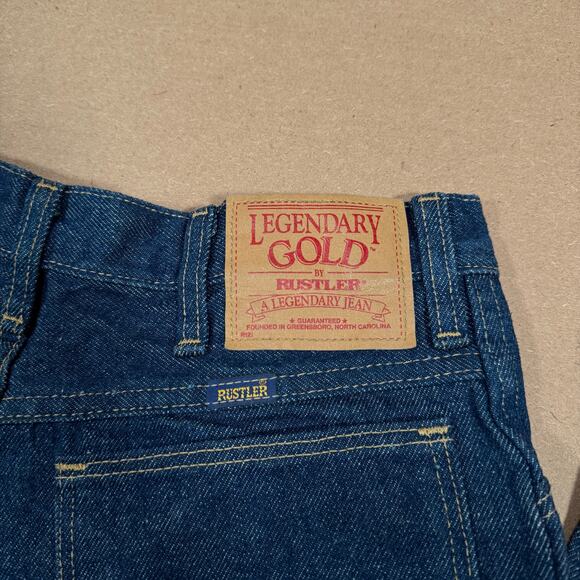 Vintage Rustler Legendary Gold Jeans 30x32 USA Boot Zipper Cowboy Denim 80s 90s - Picture 4 of 9
